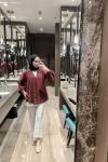 Bella Modal Kumaş Gömlek Bordo
