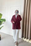Fırfır Detaylı Mira Kimono Bordo