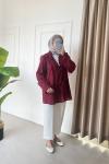Fırfır Detaylı Mira Kimono Bordo