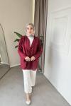 Fırfır Detaylı Mira Kimono Bordo