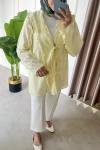 Fırfır Detaylı Mira Kimono Sarı