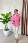 Hena Gömlek Kimono Pembe