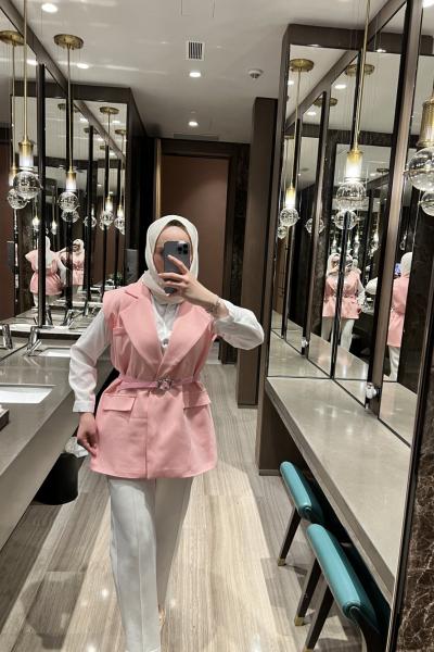 Marka Muadil Yelek Açık Pembe