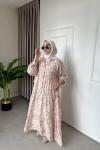 Marka Muadil Soi Elbise Ekru Pembe