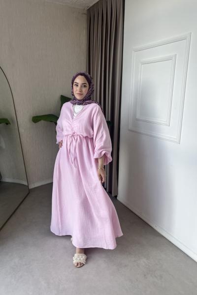 Nuse Müslim Elbise Pembe