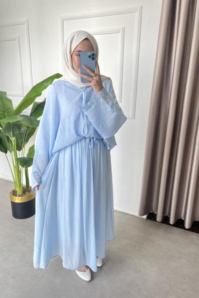 PERA TAŞLI İKİLİ TAKIM Bebe Mavisi