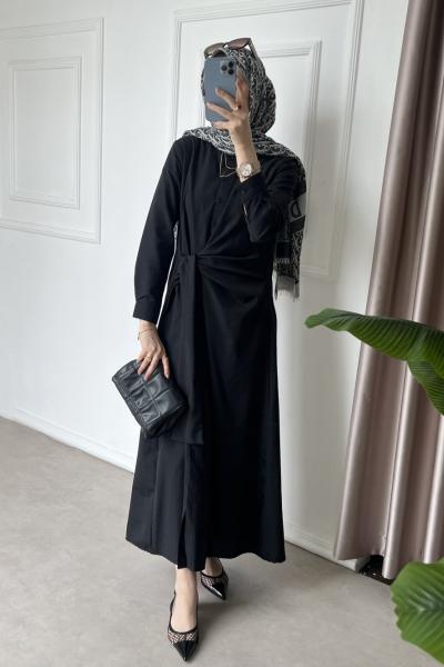 Sandy Gömlek Elbise Siyah