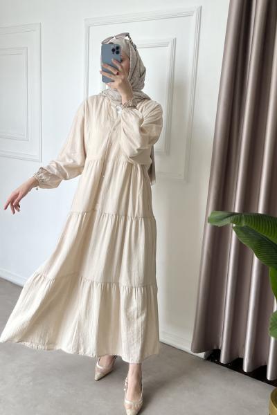 Sena Oversize Elbise Bej