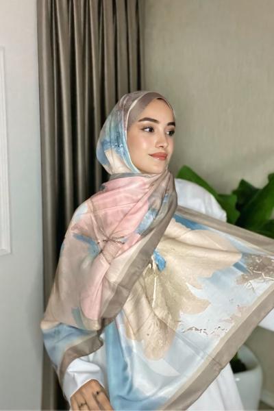 SUUSCARF - Rüya Soft Şal  Gri Pembe