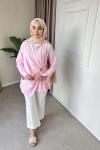 Tuna Broşlu Gömlek Pembe