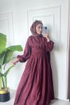 VERA KIRIŞIK ELBİSE Bordo