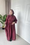 VERA KIRIŞIK ELBİSE Bordo